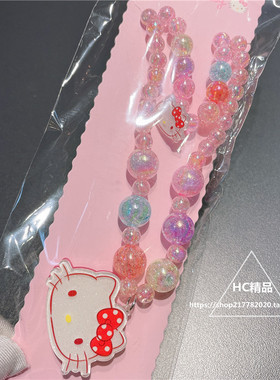 三丽鸥圆珠链女孩发光吊坠项链