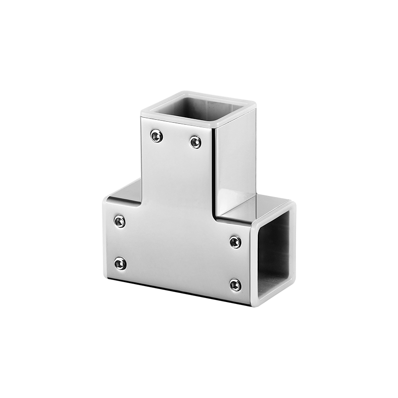 淋浴房304不锈钢方管连接件玻璃夹吊夹弯头亮光黑色法兰座接头 - 图3