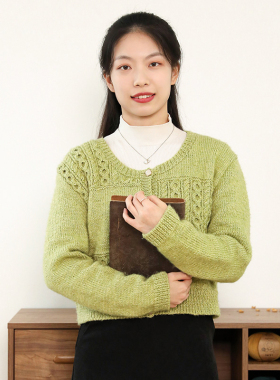 DIY祖母风开衫毛衣南瓜团材料包