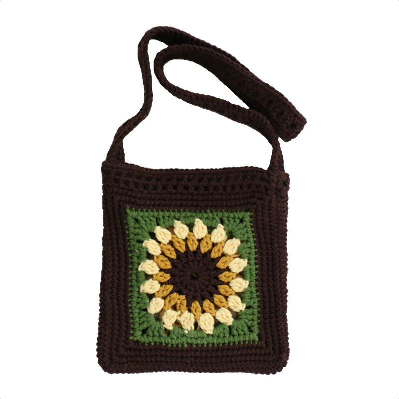 手作方格花朵小背包材料包 钩针手工编织制作毛线DIY亲肤棉,淘宝优惠券,粉丝福利购,淘宝优惠卷