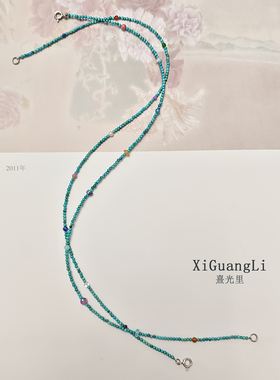 原矿湖北绿松石小米珠多宝锁骨链