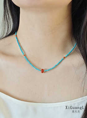 原创绿松石国风文艺项链middot