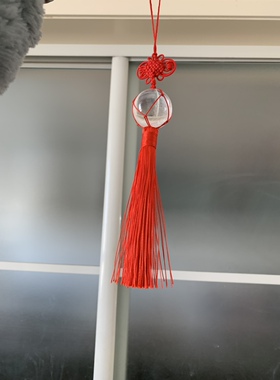 天然水晶球挂件白水晶球摆件家居创意水晶球挂饰双星葫芦