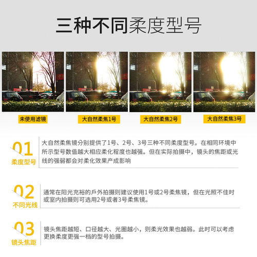大自然柔光镜 柔焦1号/2号/3号77mm星空摄影复古人像黑白柔滤镜 - 图0