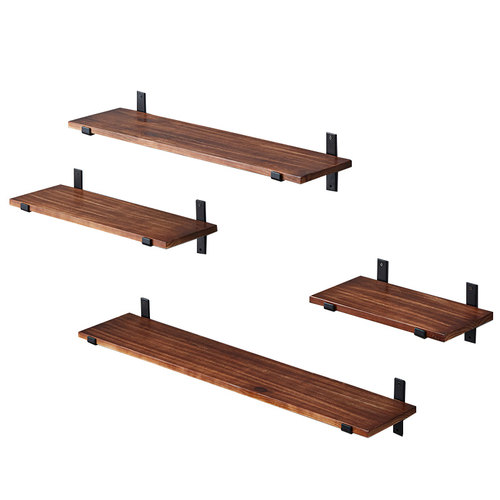 定制实木一字隔板墙上置物架书架实木搁板阳台厨房客厅隔板收纳架 - 图3