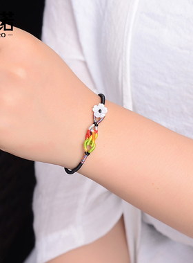 手工编织简约细款五彩编绳手链2024龙本命年闺蜜手绳款饰品礼物