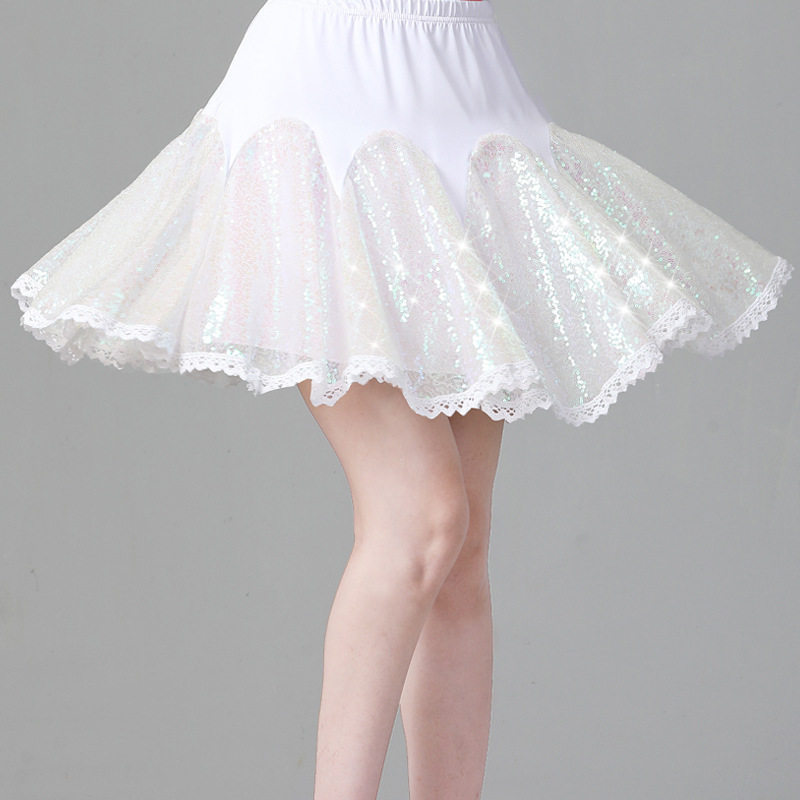 广场舞服装新款亮片三步踩半身大摆短裙子拉丁舞吉特巴舞演出服夏,淘宝优惠券,粉丝福利购,淘宝优惠卷