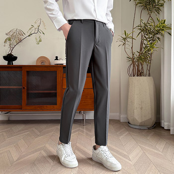 ໂສ້ງເສື້ອຜູ້ຊາຍ drapey casual suits trousers spring and summer ice silk thin style formal style trousers suit nine-point with small feet
