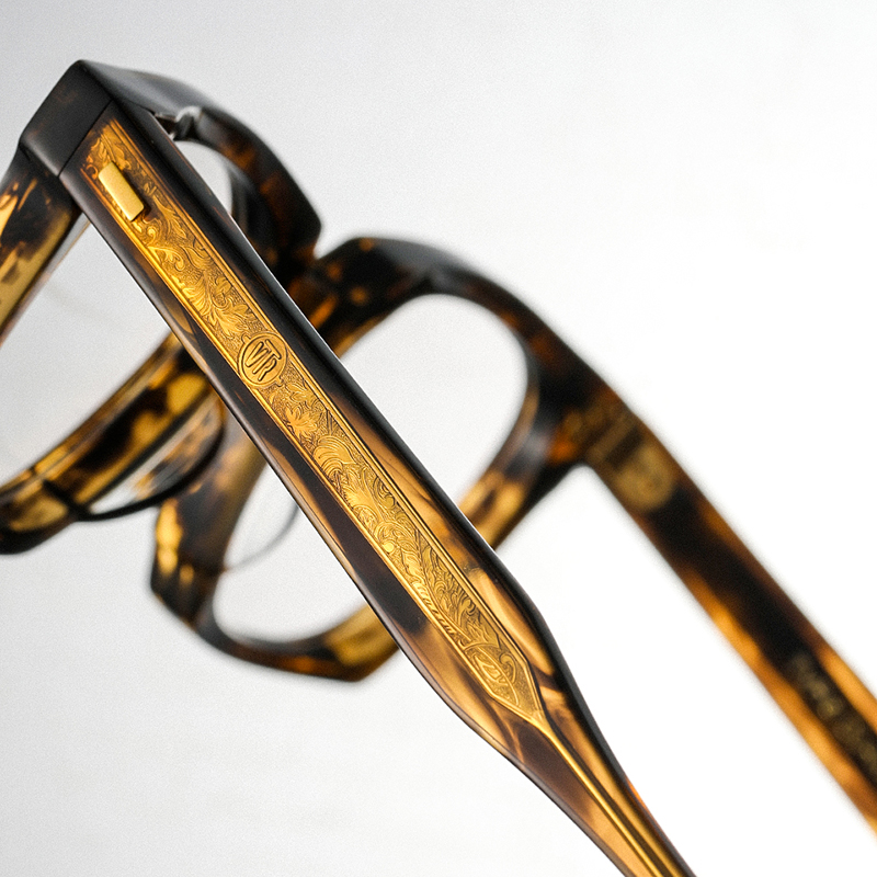 TVR 2023新款SERIES 5 复古板材镀金唐草雕金方框男女近视眼镜框 - 图0
