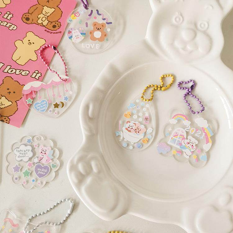 铃铛咕卡套装diy挂件配件齐全透明镭射渐变闪粉新手学生儿童珠链,淘宝优惠券,粉丝福利购,淘宝优惠卷