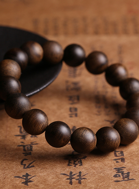 印尼奇楠黑油保真佛珠达拉干沉香