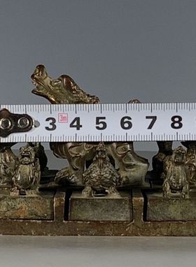 古玩收藏紫铜九龙印章子母套印铜章古玩龙生九子摆件客厅装饰摆件