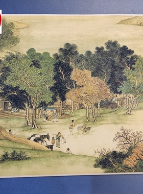 仿古画名人字画精品长卷画客厅装饰画手卷清朝谢遂金陵图