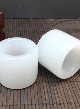 天然阿富汗白玉扳指羊脂级白玉戒指男士步步惊情四爷白玉扳指戒