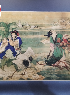 仿古画名人字画精品长卷画客厅装饰画手卷清朝浦儒西游记