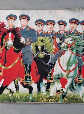 骑马十大元帅织锦画丝绸刺绣画仿古画名人字画国画山水客厅装饰画