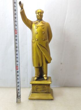 毛主席铜像黄铜全身挥手站像雕塑礼品毛泽东客厅风水摆件故居款
