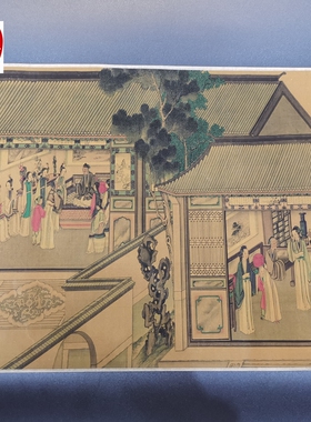 仿古画名人字画精品长卷画客厅装饰画手卷清朝孙温红楼梦