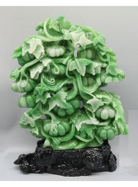 精品仿独山玉翡翠把件绿事事如意摆件石雕玉石山水工艺品摆件