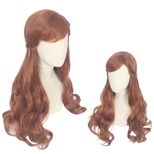 嗨coser 冰雪奇缘2 安娜公主 Anna cos假发 艾莎 棕色卷发 135D - 图1