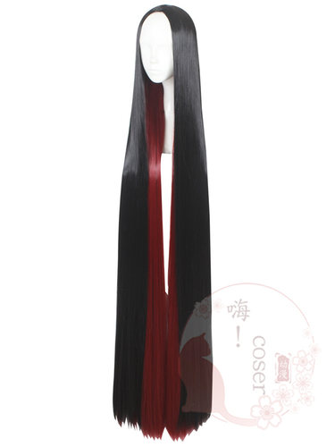 嗨coser 宝石之国 圆粒金刚石cos假发 黑红 波尔茨 1.5米现货352G - 图2