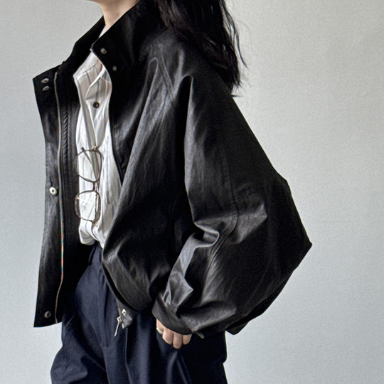 美式复古PU皮短款夹克皮衣女2025年秋季高级感休闲酷飒机车服外套