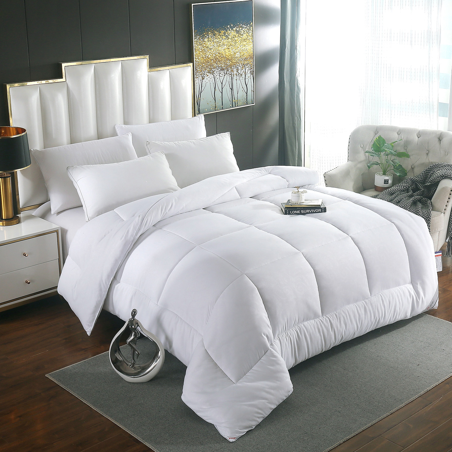 五星级酒店专用被子被芯宾馆春秋冬季加厚保暖白1.5丝棉被2x2.3米,淘宝优惠券,粉丝福利购,淘宝优惠卷