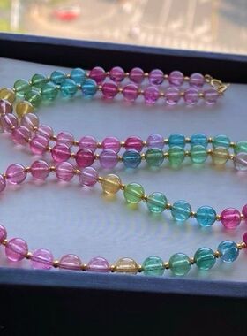 礼物荧光色标碧玺单圈手链时尚