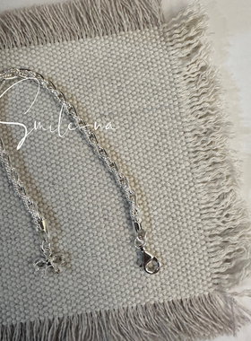 韩国进口小众设计款925纯银麻花重工时尚蝴蝶结手链手环百搭