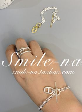 韩国进口设计师款猪鼻子麻花手链