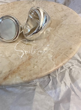 指环设计款925纯银贝母戒指