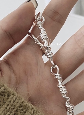 925纯银拼接不规则手环