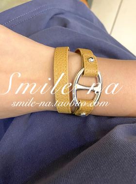 小众韩国进口纯银猪鼻子真皮手环