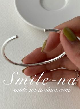 韩国进口ins风纯银圆圈百搭手镯