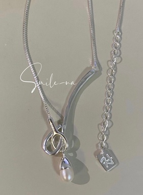 韩国锁骨链不规则925纯银项链