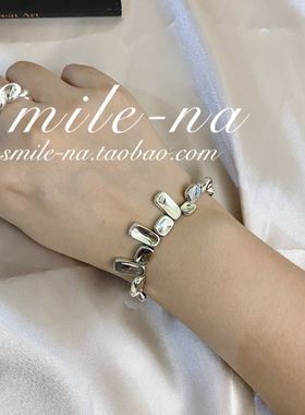 小众韩国进口纯银不规则弹力手环