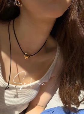 百搭金色项链锁骨链韩国