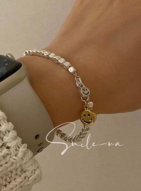 韩国小方块手链925925纯银