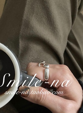 韩国进口小众款925开口戒指纯银
