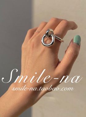 韩国进口ins设计师款实心圆环