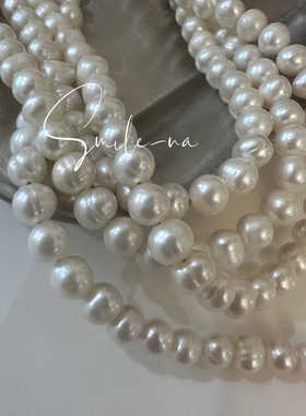 韩国进口925纯银爱心吊坠天然不规则淡水珍珠多层时尚锁骨项链女