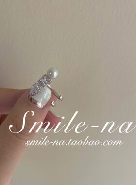 设计师款锆石水滴珍珠关节戒指