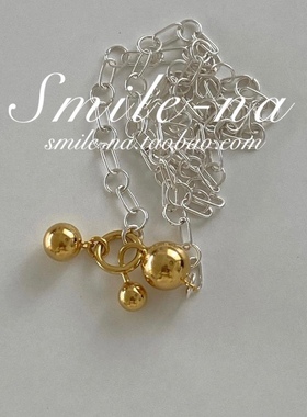 韩国小众款925纯银别针项链