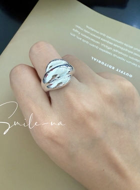 韩国进口小众设计S925多层造型夸张戒指女时尚百搭指环食指戒