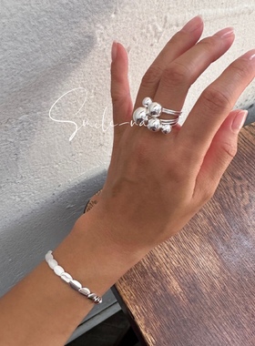 设计款925纯银多层戒指指环