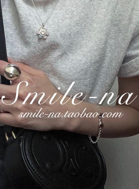 韩国进口925纯银可爱笑脸水钻