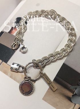 韩国东大门进口925多粗链条挂坠