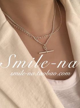 韩国进口925纯银h重工猪鼻子项链