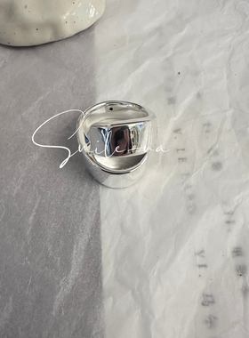 韩国进口S925纯银小众感交叉设计戒指简约百搭款宽戒指指环