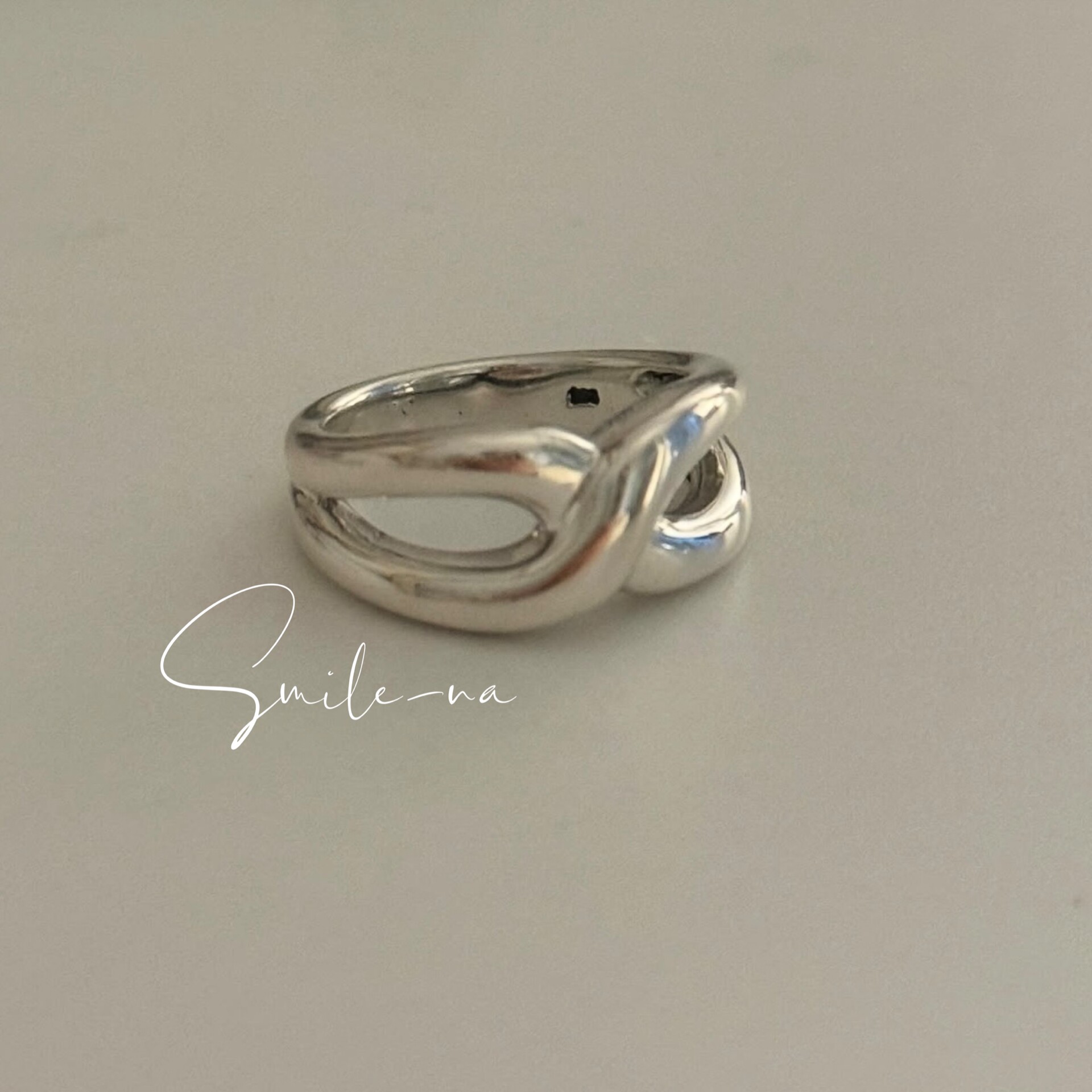 South Korea imported S925 sterling silver niche design simple and versatile fashionable cross hollow ring finger ring joint ring